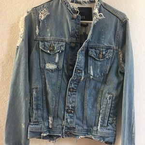 Zara Man 1975 distressed denim/ jean jacket